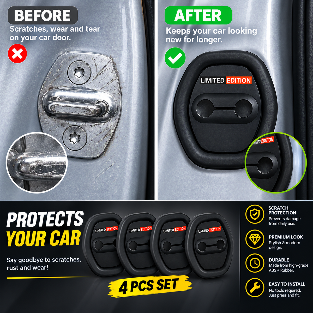 Car Door Lock Protector Covers