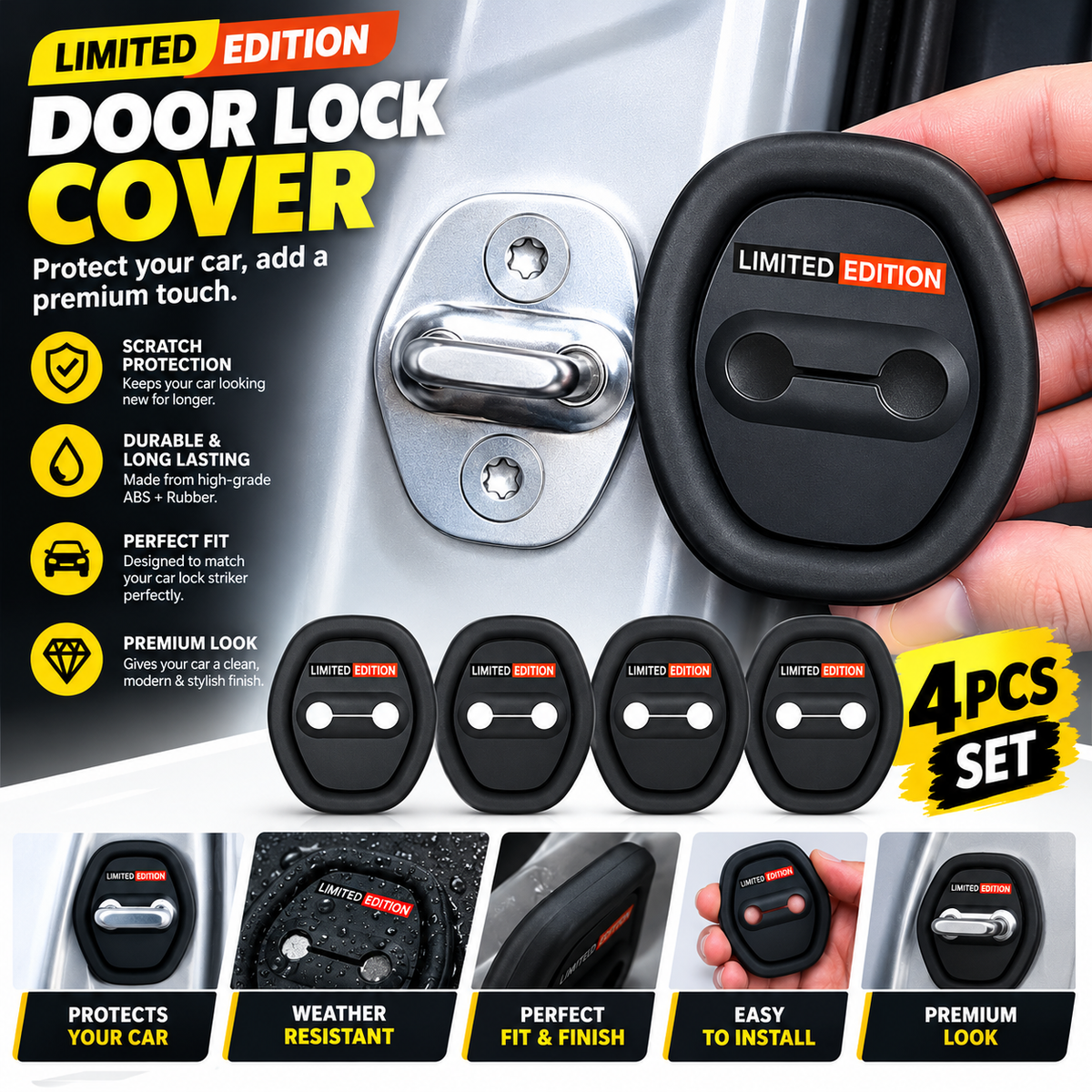 Car Door Lock Protector Covers